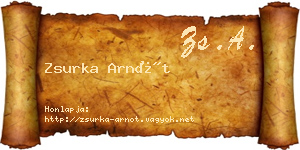Zsurka Arnót névjegykártya